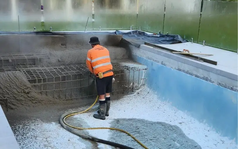 pool spraycrete during this concrete pool renovation in Biggera Waters pool spraycrete during this concrete pool renovation in Biggera Waters